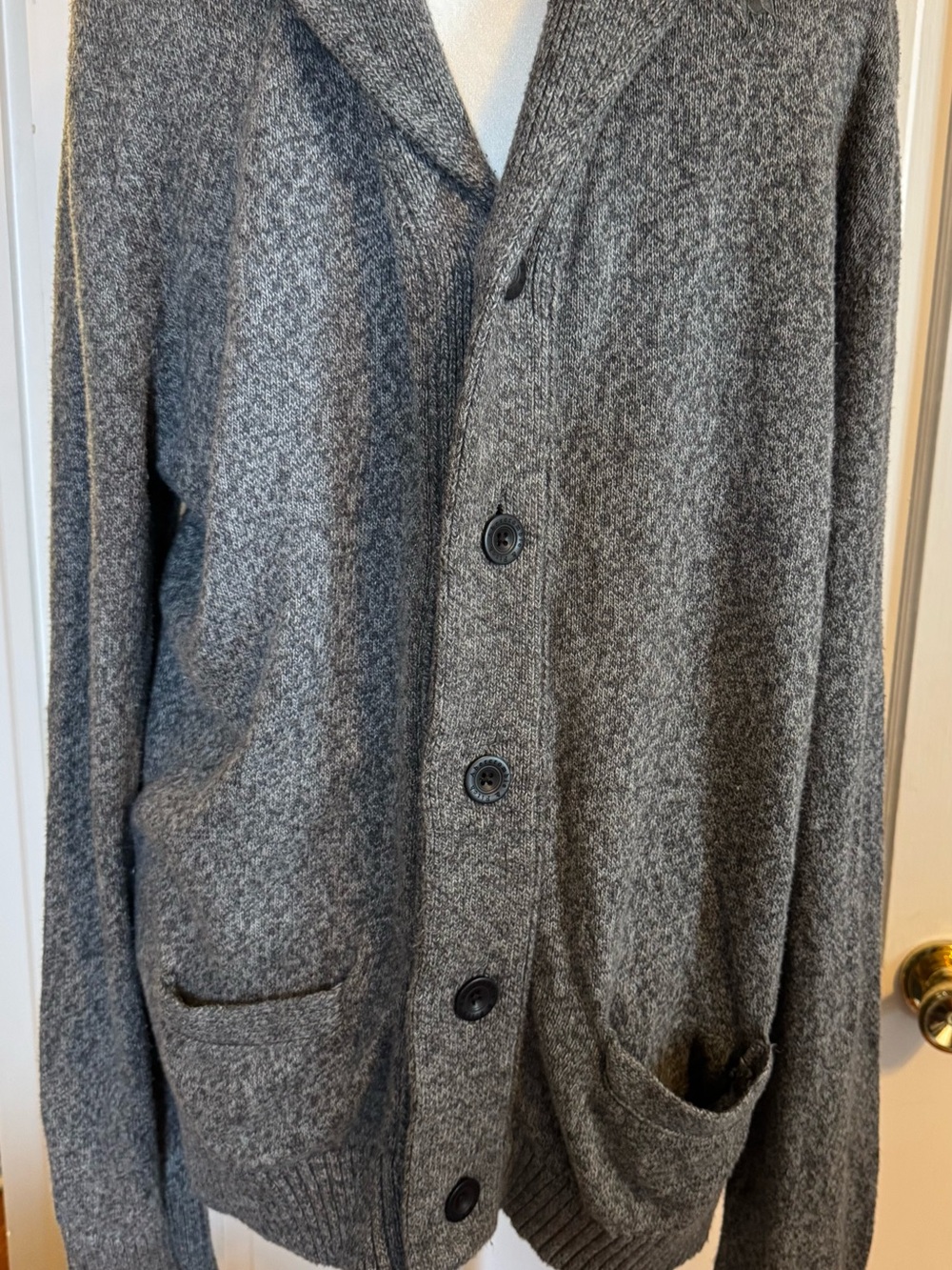 Abercrombie & Fitch Gray Men's Shawl Collar Cardigan 2XL Vtg